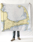 Cape Cod, MA Nautical Chart Blanket