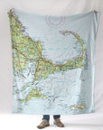 Cape Cod and the Islands, bright topo map Blanket