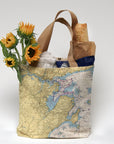 Marblehead Harbors MA Nautical Chart Tote