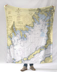 Buzzards Bay Nautical Chart Blanket