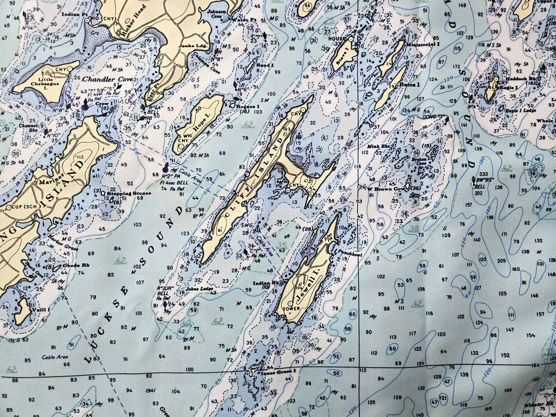 Casco Bay, ME Nautical Chart Quick Dry Towel