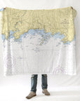 Branford CT Nautical Chart Blanket