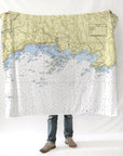 Stony Creek to Thimble Islands, CT Nautical Chart Blanket