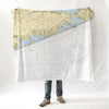 West Hampton, Long Island, NY - Nautical Chart Blanket
