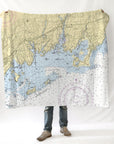 Greenwich, CT Nautical Chart Blanket