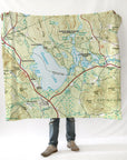 Ossipee Lake, NH Topo Map Blanket