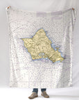 Oahu, HI Nautical Chart Blanket