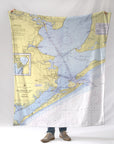 Galveston Bay, TX - Nautical Chart Blanket