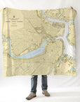 Boston Inner Harbor, MA -Nautical Chart Blanket