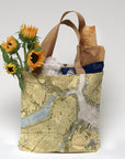 Boston Inner Harbor Nautical Chart Tote