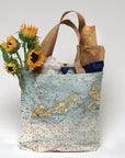 Key West Nautical Chart Tote