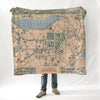 Boston, MA Vintage Pictorial Map Blanket