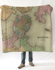 Antique Boston Atlas Map Blanket