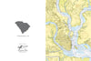 Charleston, South Carolina, Nautical Chart Notecard, Pack of 24 Notecards