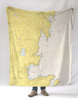 Camden, Rockport ME Nautical Chart Blanket