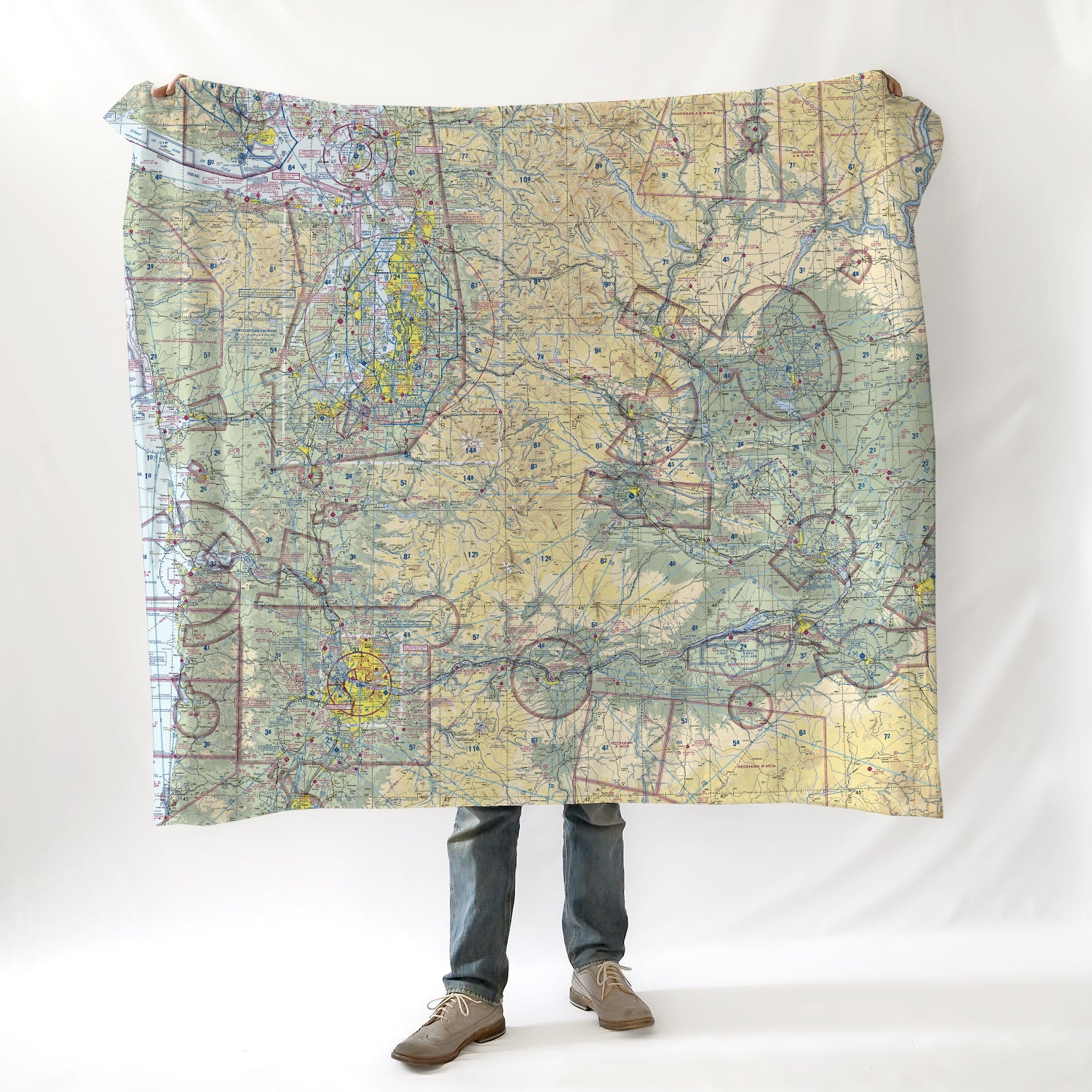 Aeronautical Map of Seattle WA Blanket