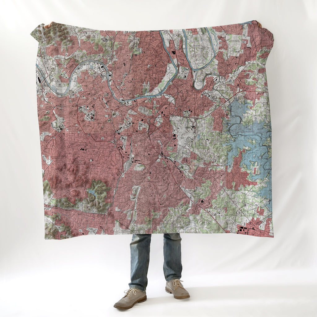 Nashville, TN TOPO Map Blanket