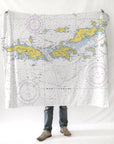 USVI - St. Thomas and St. John, Nautical Chart Blanket