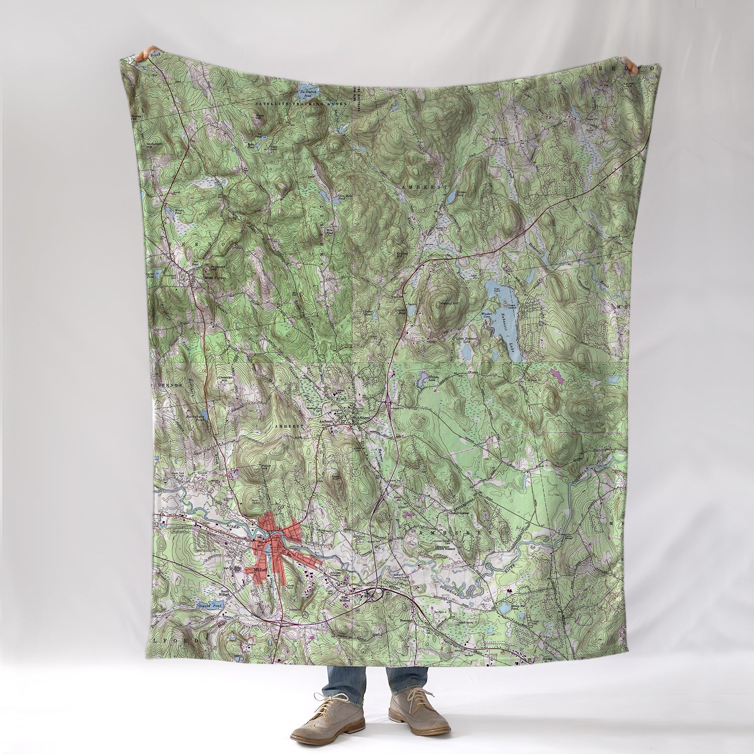 Amherst - Milford, MA Merrimack RIvertopo Map Blanket