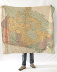 Canada Vintage Map Blanket