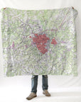 Athens Topo Map Blanket