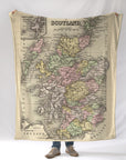 Scotland Vintage Map Blanket