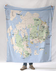 Acadia National Park Map, Maine Blanket