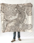 Boston Antique Map Blanket