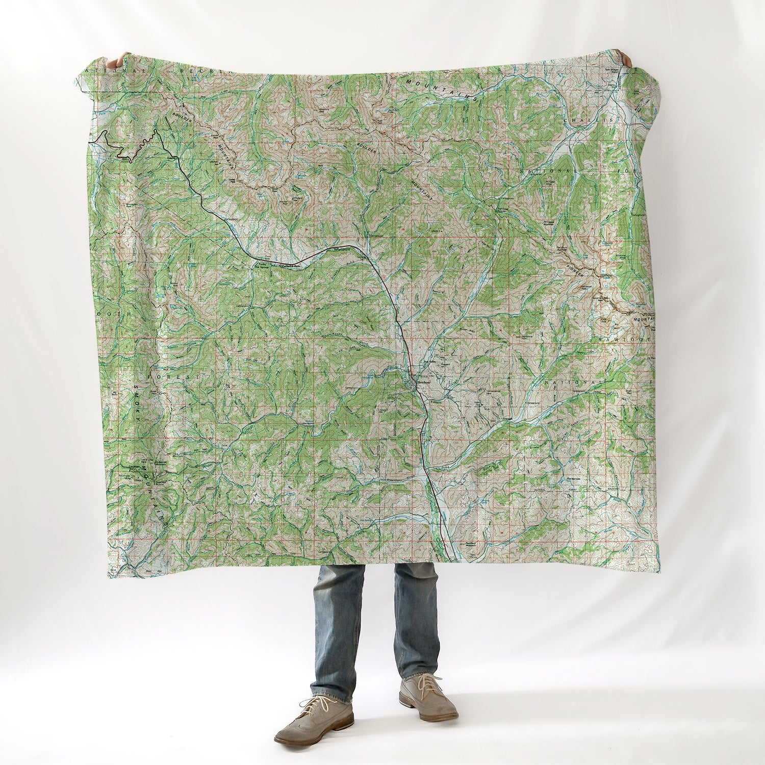 Sun Valley, ID vintage Topo Map, 1992 Blanket