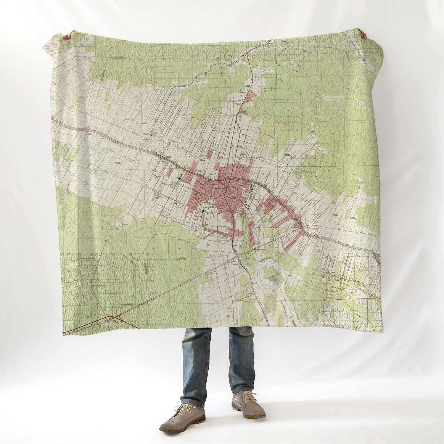 Thibodaux, LA vintage topo map - Earthy Toned Blanket