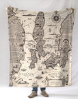 Newport Antique Map, Tourist (Pictorial) map Blanket