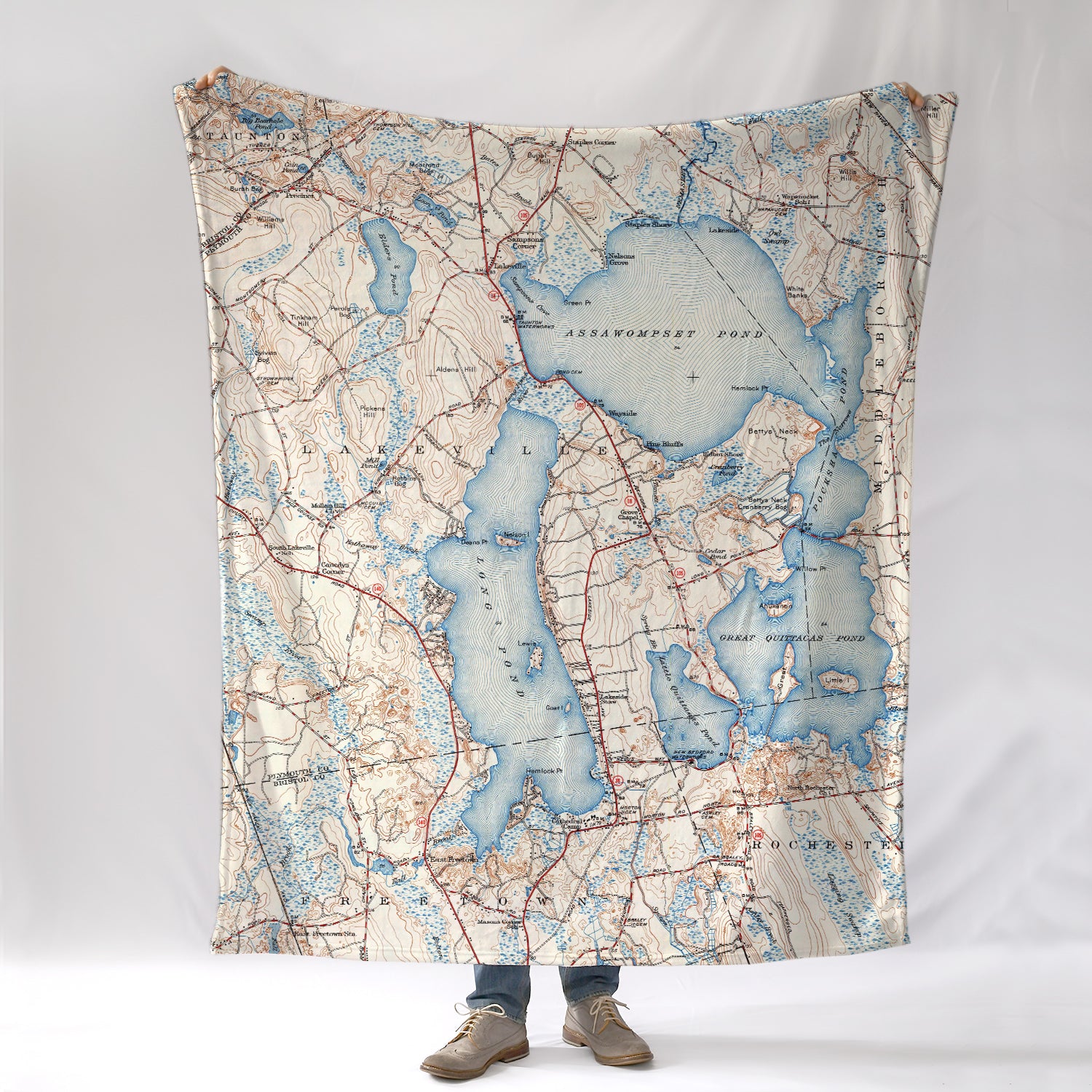 Lakeville, MA vintage map Blanket