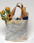 Key Largo The Florida Keys Nautical Chart Tote