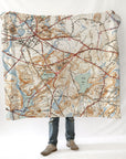 Walden Pond, Concord, MAAntique topo Map Blanket