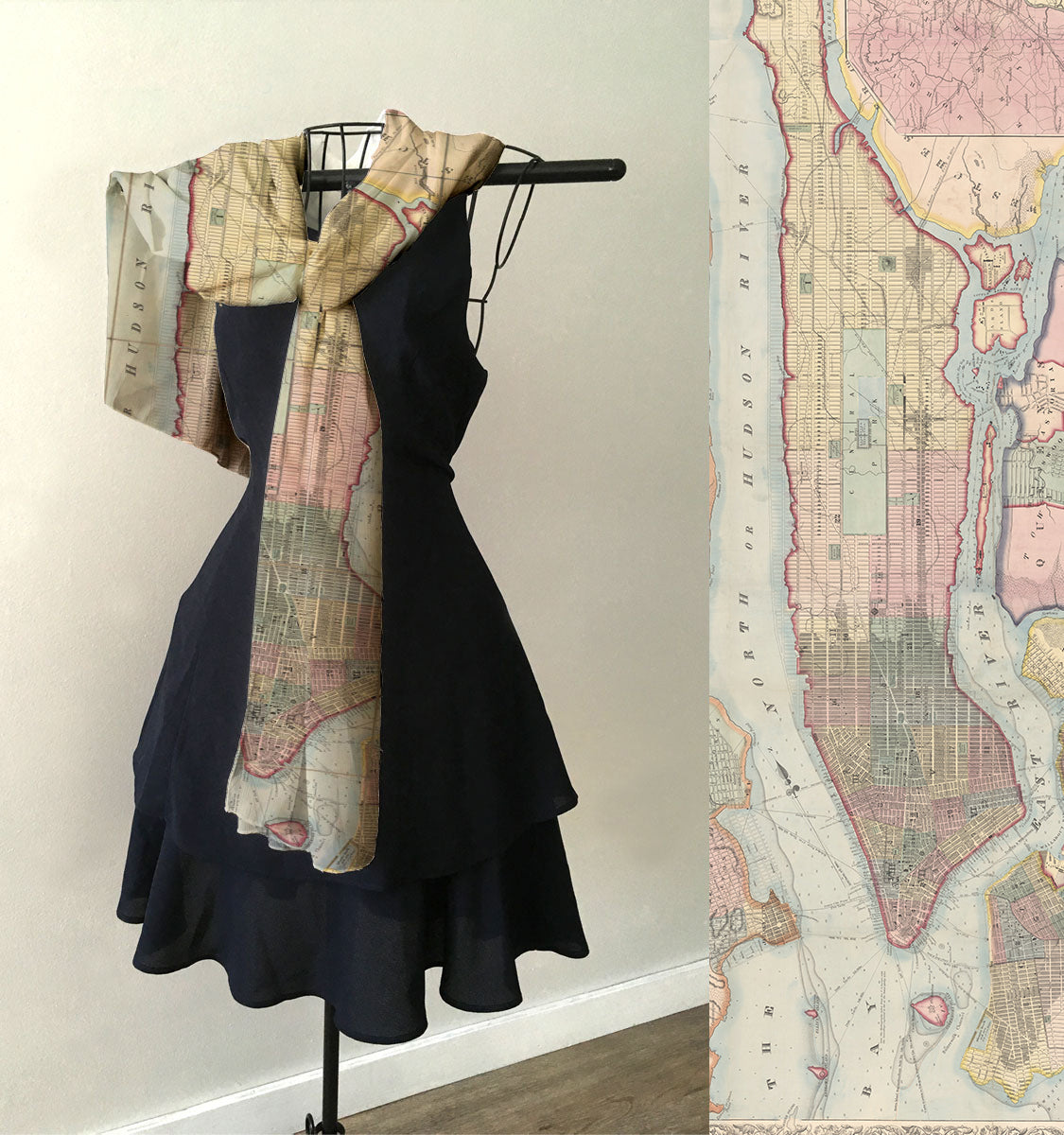 Manhattan Vintage Map Scarf