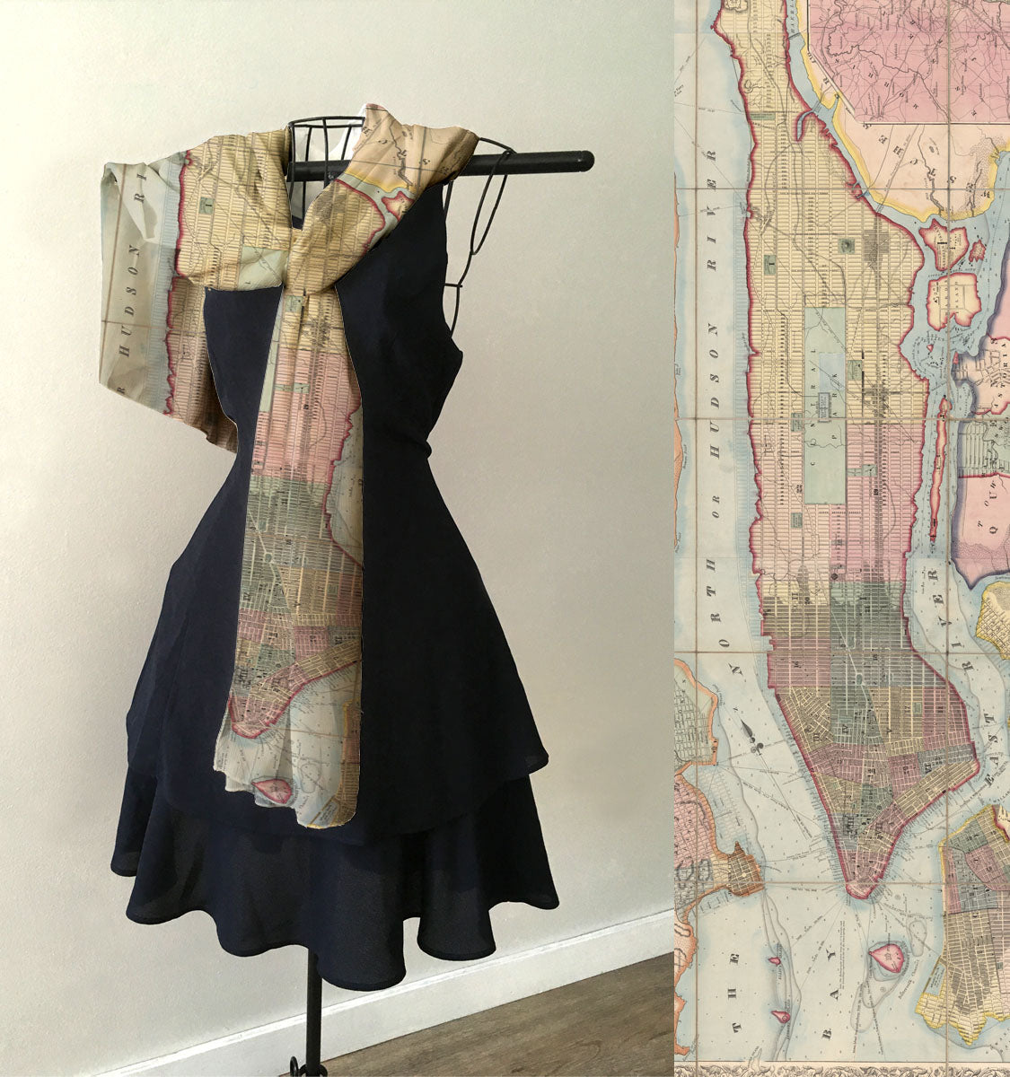 Manhattan Vintage Map Scarf