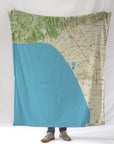 Santa Monica Bay, CA Charted Territory Map Blanket