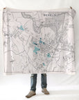 Dedham, MA Antique Map Blanket