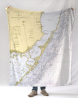 Key Largo, FL Nautical Chart Blanket