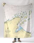 Apostle Islands, WI Lake Superior Nautical chart Blanket