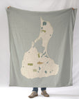 Block Island Gold Dust Map Blanket