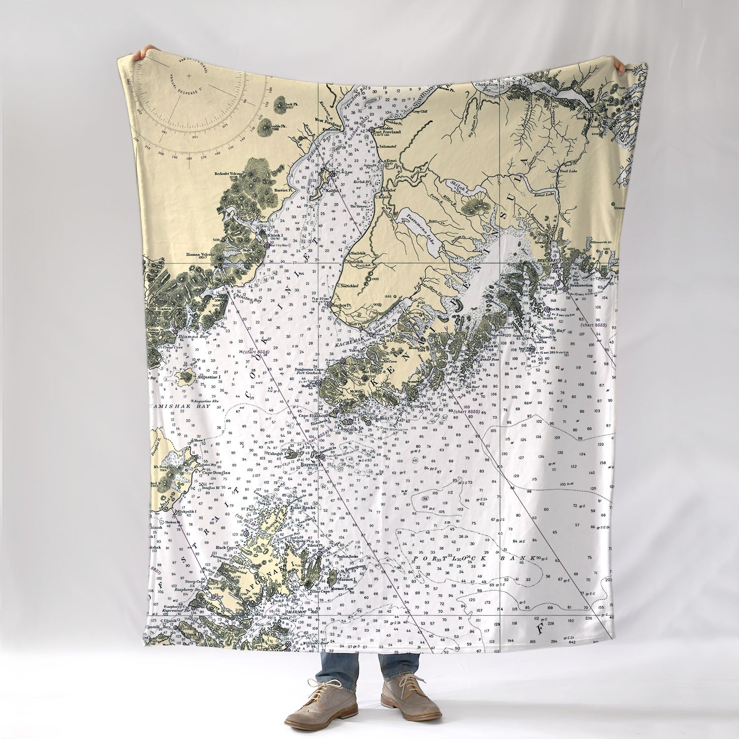 Kachemak Bay, AKvintage nautical chart Blanket