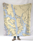 Admiralty Island / Juneau Nautical Chart Blanket