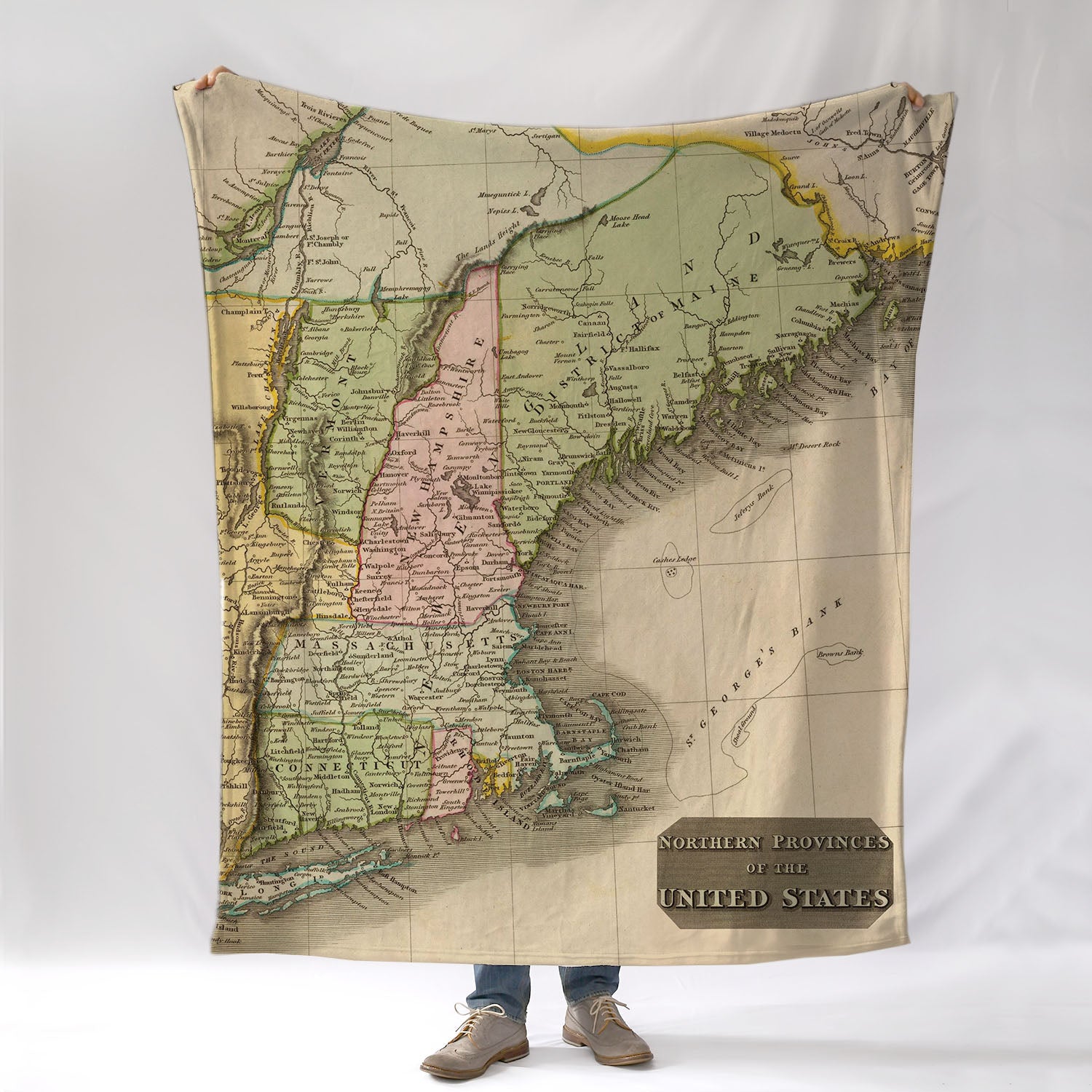 New England Antique Map Blanket