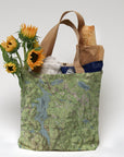 Lake Sunapee & Plesant Lake Topo Tote