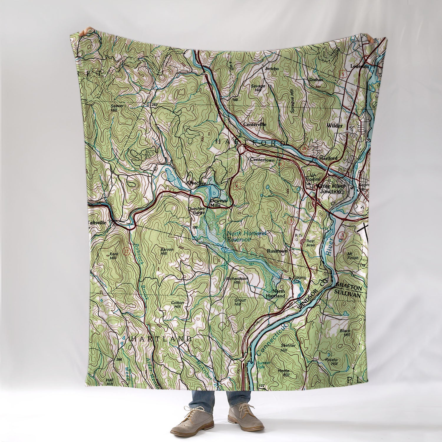 Quechee Topo Map Blanket