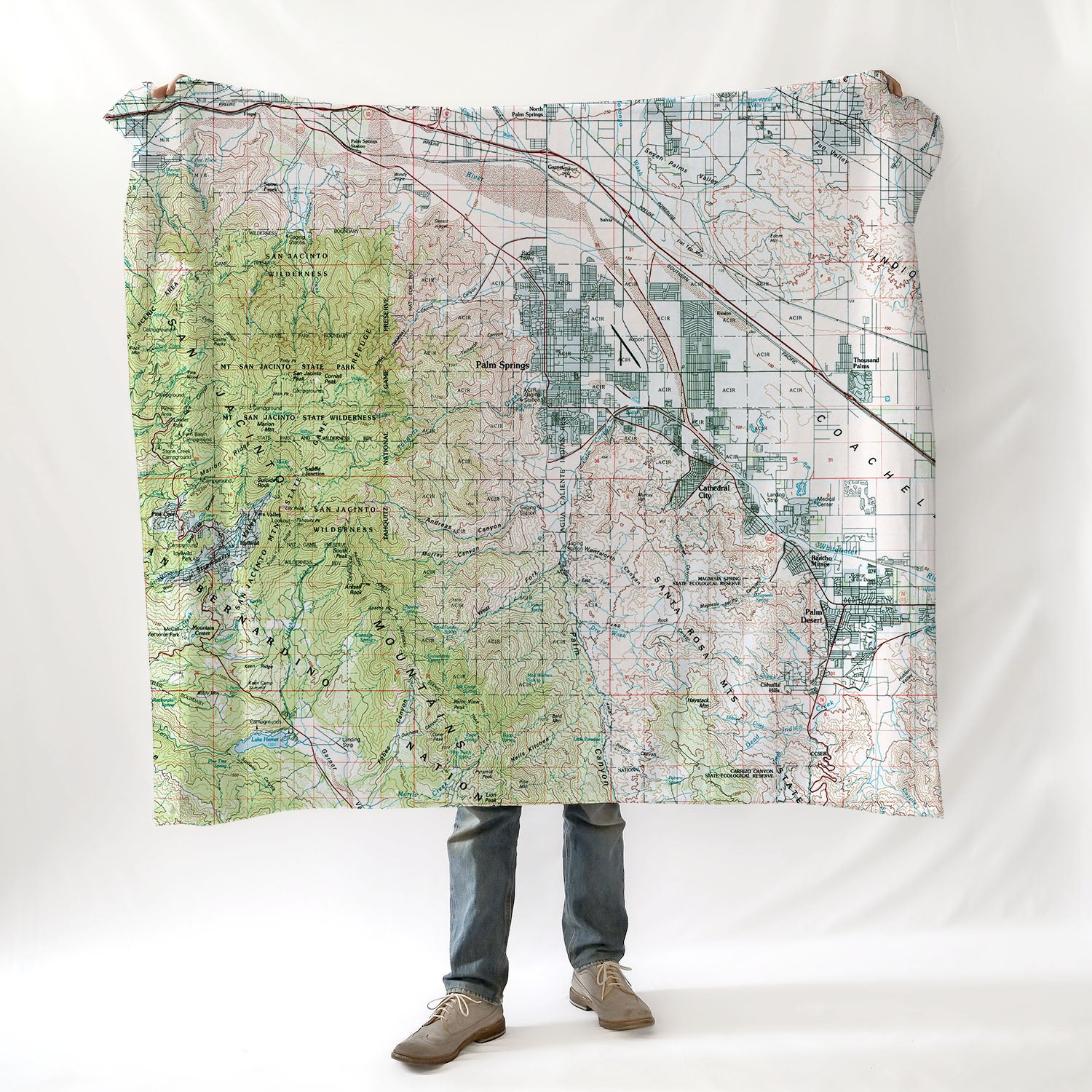 Palm Springs CA Vintage Map Blanket