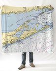 Jamesport, NY Nautical Chart Blanket