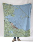 Duxbury MA Topo Map Blanket