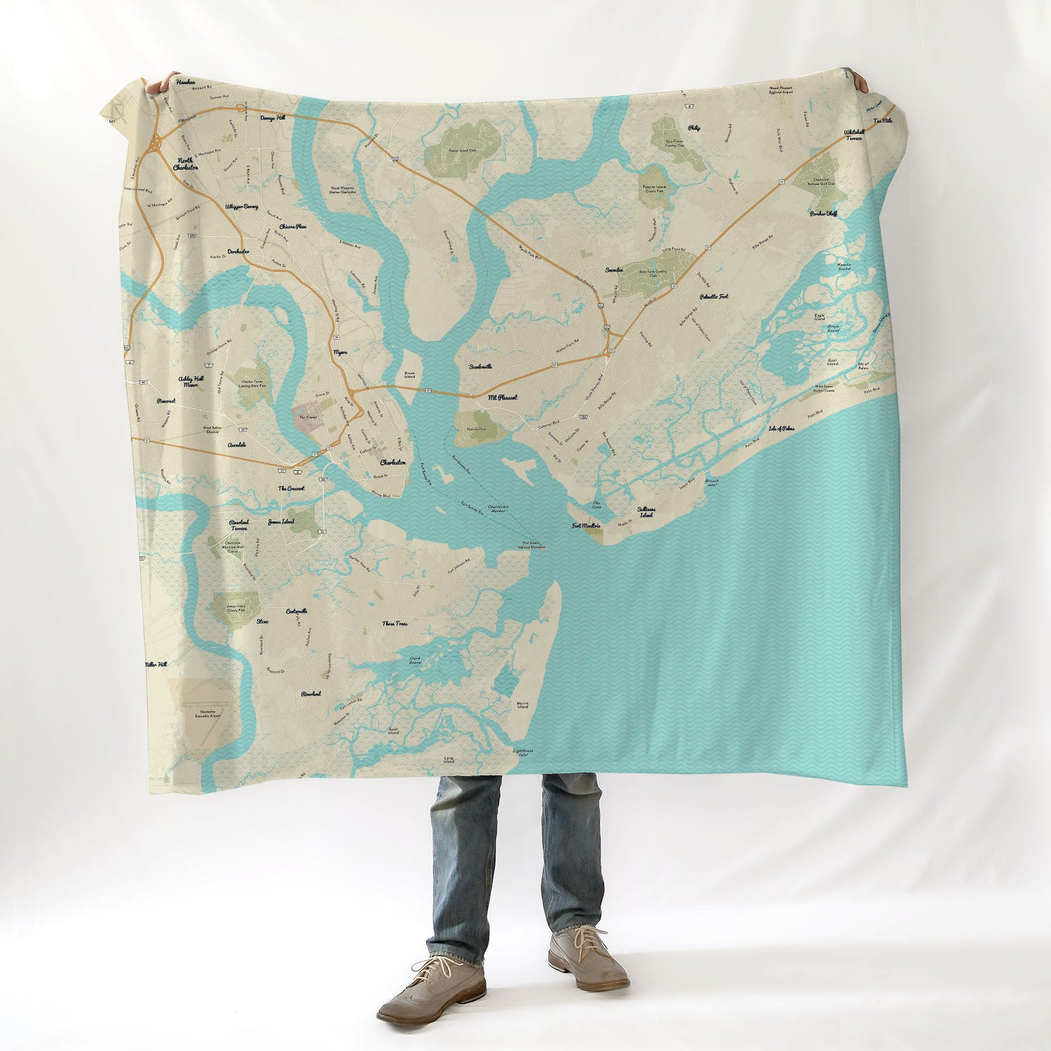 Charleston SC Modern Wave Blanket